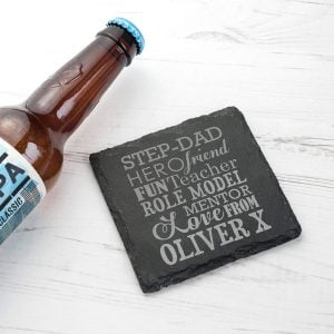 Personalised What A Step Dad Means Slate Keepsake Coaster