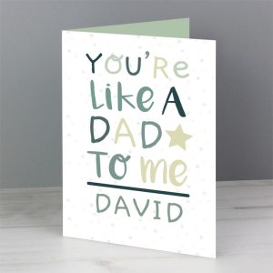 Personalised 'You're Like a Dad to Me Card' Stepdad, Sponsor