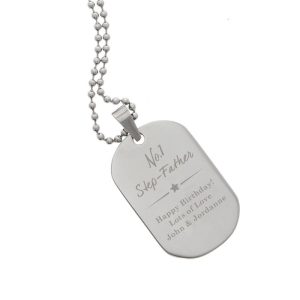 Personalised No.1 Stainless Steel Men's Dog Tag Necklace