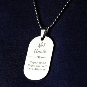 Personalised No.1 Stainless Steel Men's Dog Tag Necklace