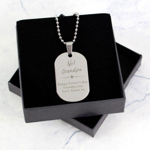 Personalised No.1 Stainless Steel Men's Dog Tag Necklace