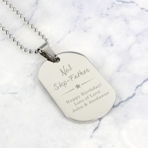 Personalised No.1 Stainless Steel Men's Dog Tag Necklace
