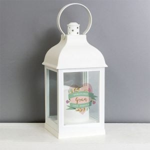 Personalised Floral Heart White Lantern Mum Grandmother Gift