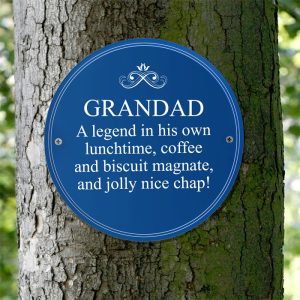 Personalised Blue Heritage Plaque Novelty Gift Any Occasion