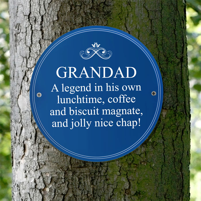 Personalised Blue Heritage Plaque Novelty Gift Any Occasion