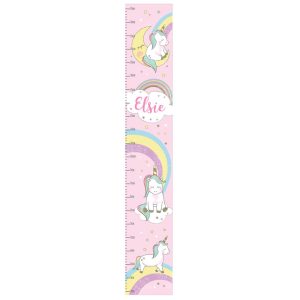 Girl's Personalised Baby Unicorn Height Chart