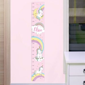 Girl's Personalised Baby Unicorn Height Chart