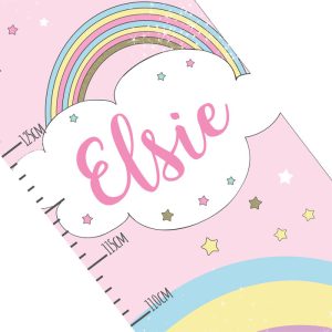 Girl's Personalised Baby Unicorn Height Chart
