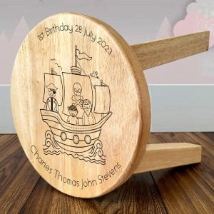 Personalised Pirate Ship Wooden Stool