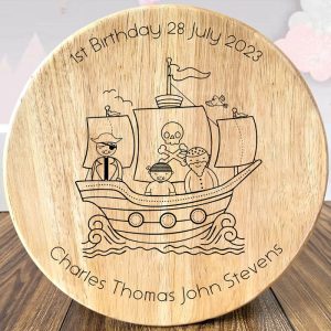 Personalised Pirate Ship Wooden Stool