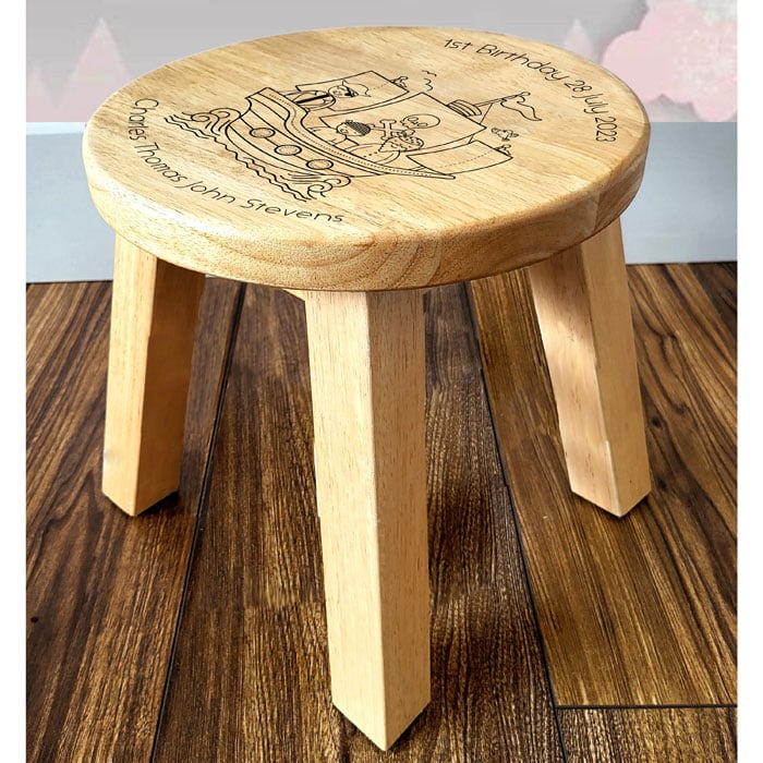 Personalised Pirate Ship Wooden Stool
