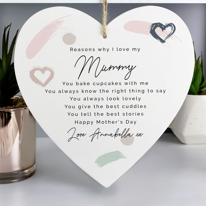 Personalised Reason Why I Love Large Wooden Heart