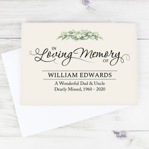 Personalised In Loving Memory Card