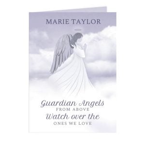 Personalised Guardian Angel Memorial Card