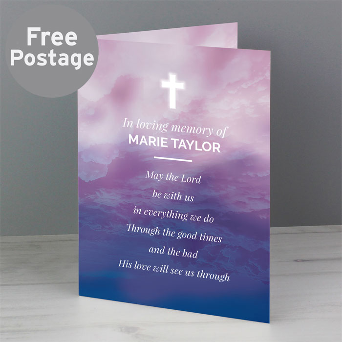 Personalised In Loving Memory Cross Card