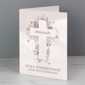 Personalised Floral Cross Bereavement Card