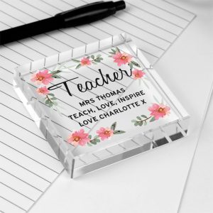 Personalised Floral Sentimental Large Crystal Token