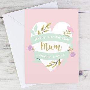 Personalised Floral Heart Card