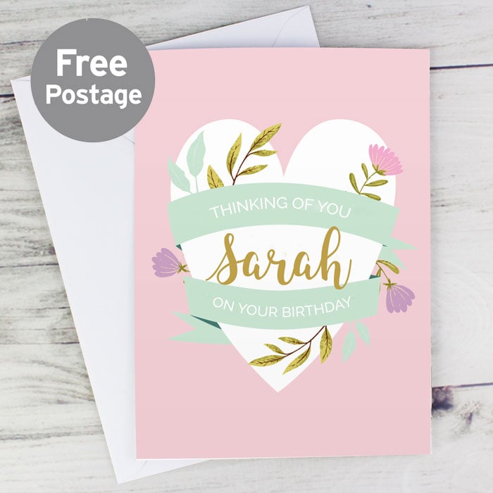 Personalised Floral Heart Card
