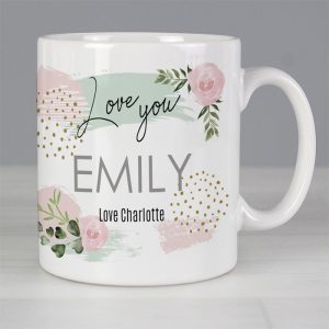 Personalised Abstract Rose Ceramic Mug