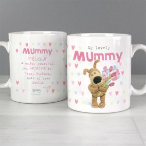 Personalised Boofle Birthday Flowers Ceramic Mug