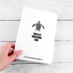 Personalised Turtley Awesome Dad A5 Notebook