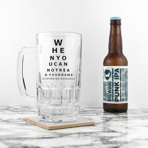 Personalised Opticians Chart Beer Glass Tankard