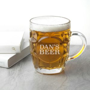 Personalised Dimpled Beer Pint Glass