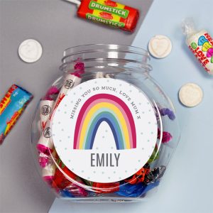 Personalised Rainbow Sweet Jar With Assorted Sweets