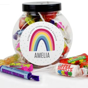 Personalised Rainbow Sweet Jar With Assorted Sweets
