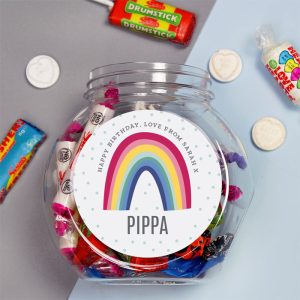 Personalised Rainbow Sweet Jar With Assorted Sweets