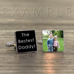 Personalised Any Message Square Cufflinks with Photo