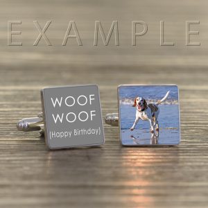 Personalised Any Message Square Cufflinks with Photo