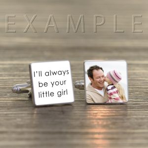 Personalised Any Message Square Cufflinks with Photo