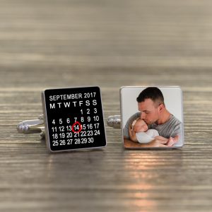 Personalised New Daddy Calendar Photo Cufflinks