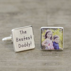 The Bestest Daddy Photo Upload Cufflinks