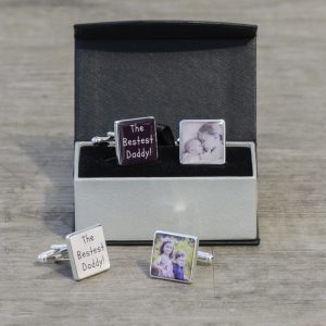 The Bestest Daddy Photo Upload Cufflinks