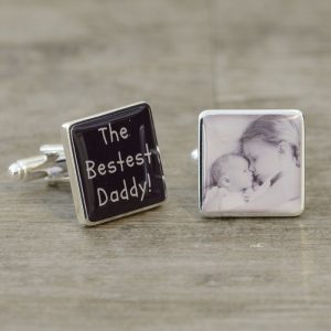 The Bestest Daddy Photo Upload Cufflinks