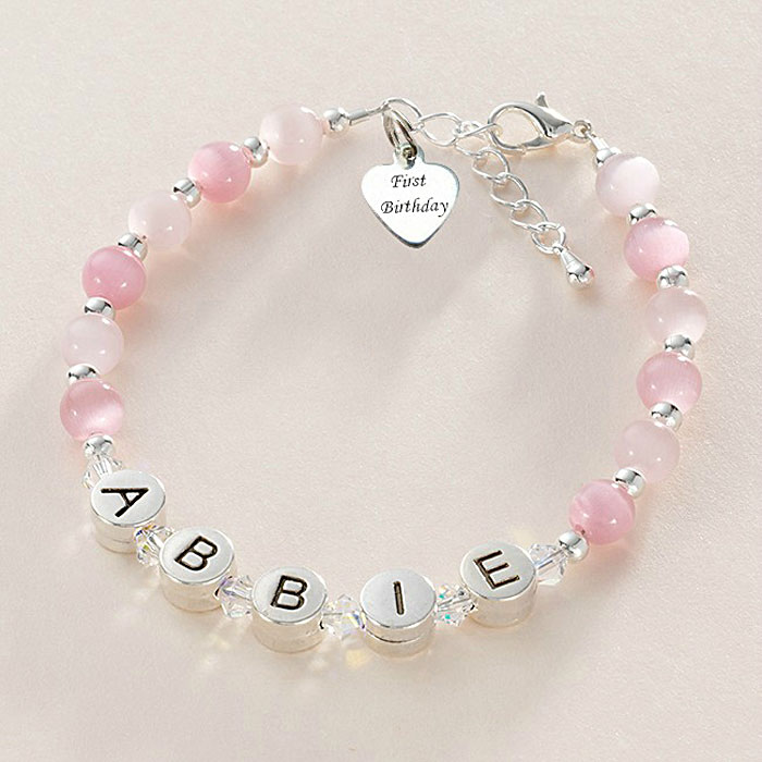 Girl's First Birthday Personalised Name Bracelet