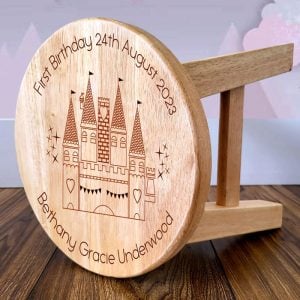 Girl's Magic Castle Personalised Wooden Stool