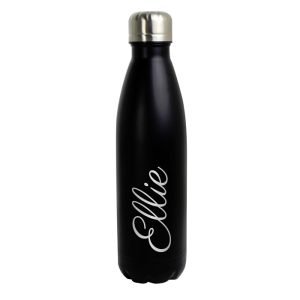 Personalised Black Stainless Steel Insulated Drinks Bottle