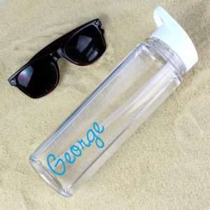 Personalised Blue Name BPA-Free Plastic Water Bottle