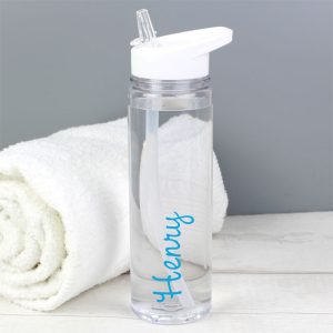 Personalised Blue Name BPA-Free Plastic Water Bottle