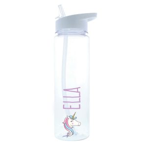 Girl's Personalised Unicorn Island Water Bottle