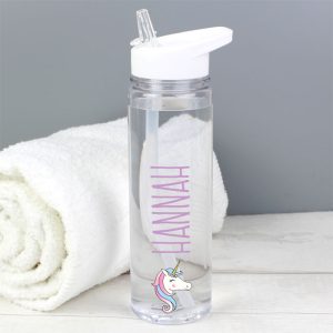 Girl's Personalised Unicorn Island Water Bottle