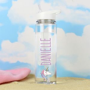 Girl's Personalised Unicorn Island Water Bottle