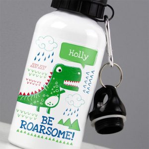 Boy's Personalised Be Roarsome Dinosaur Water Bottle