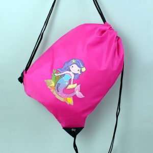 Girl's Waterproof Personalised Mermaid Pink Swim Bag