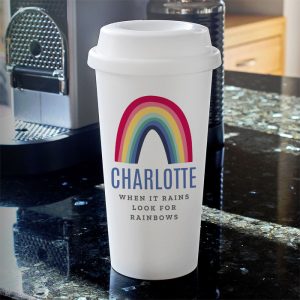 Personalised Rainbow Insulated Travel Mug