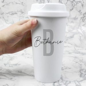 Personalised Initial & Name Insulated Travel Mug